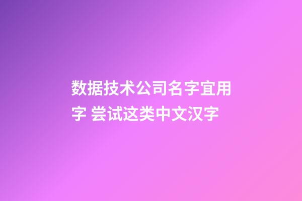 数据技术公司名字宜用字 尝试这类中文汉字-第1张-公司起名-玄机派